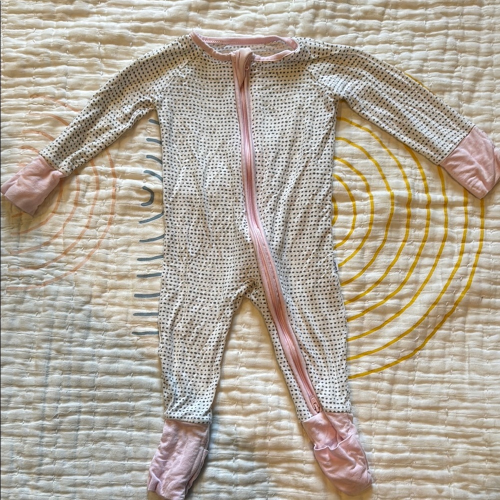 Little Sleepies Pink Trim Polka Dots